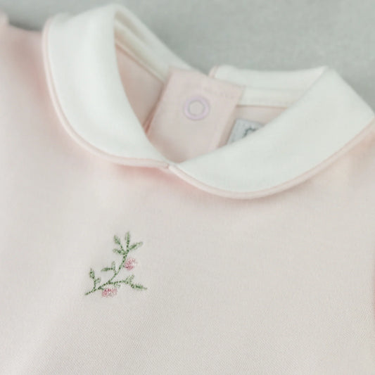 Emile et Rose Karen Baby Girls Pink Floral Embroidery Babygrow 2624PP/25W50
