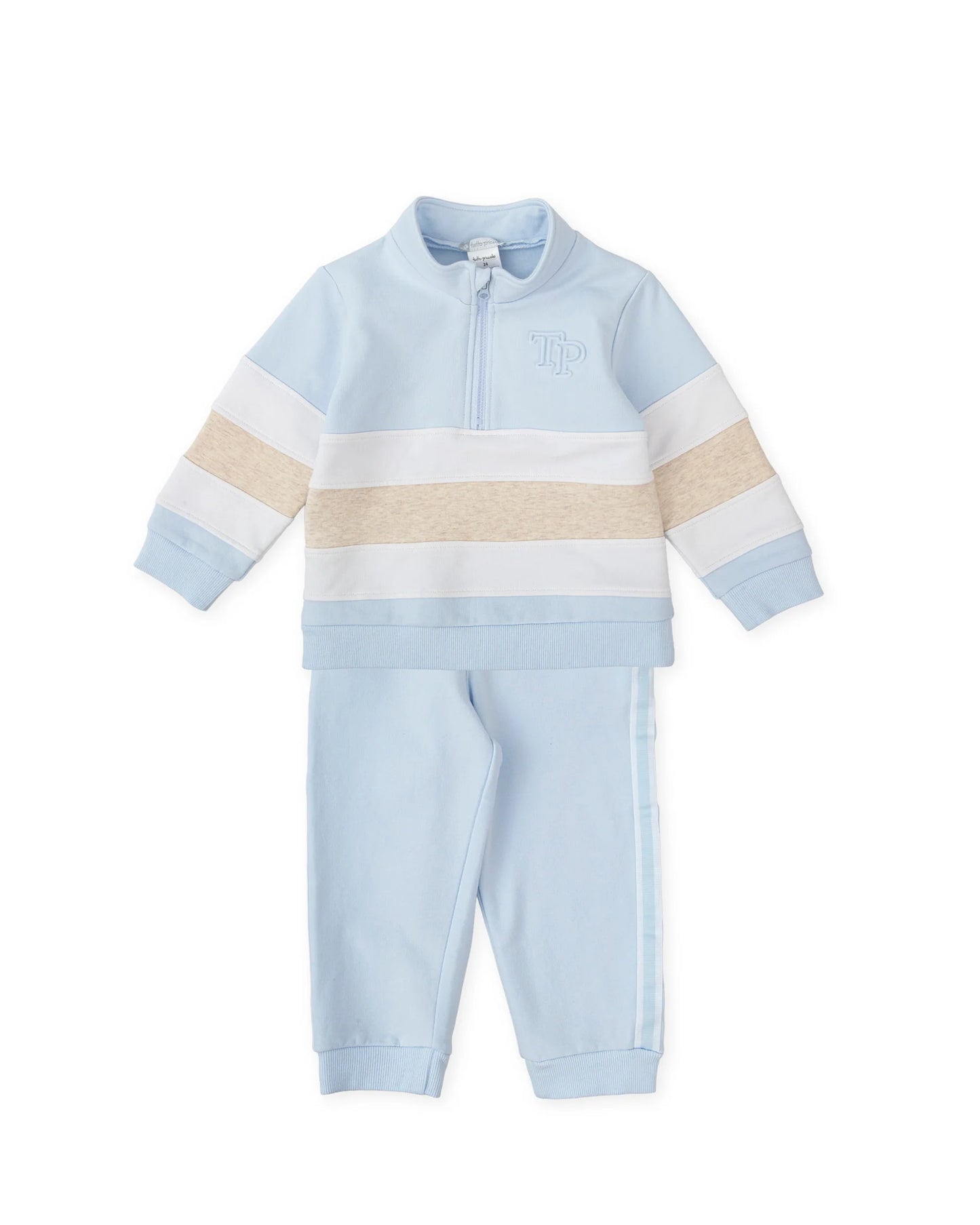 TUTTO PICCOLO BLUE AND SAND TWO PIECES SET 2711