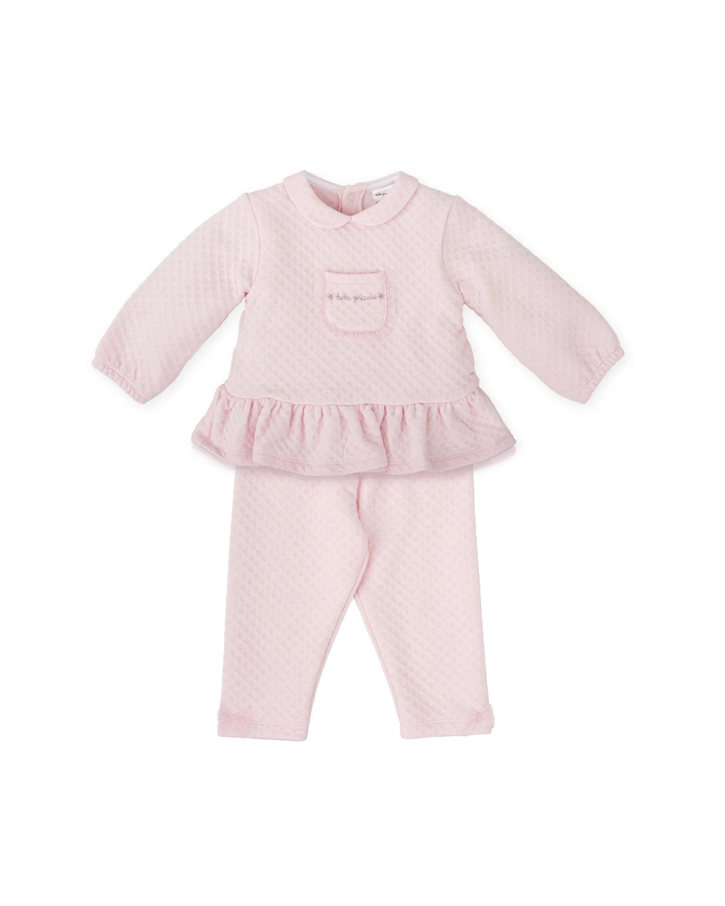 TUTTO PICCOLO QUILTED PINK TWO PIECES SET 2732
