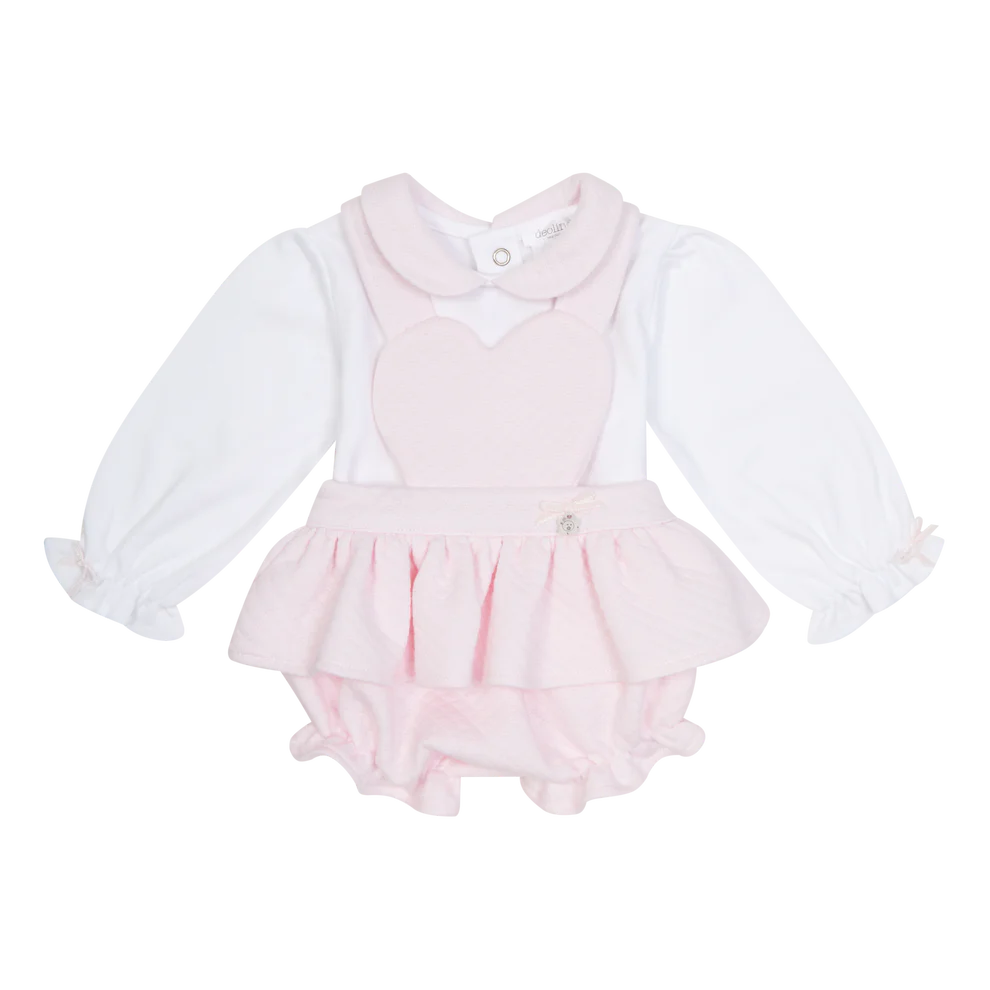 Deolinda Hearts & Stars Baby Pink Bloomers Set Dbi25711
