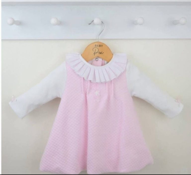 PEX Twinkle Dress Winter Pink Long Sleeve Collared Dress