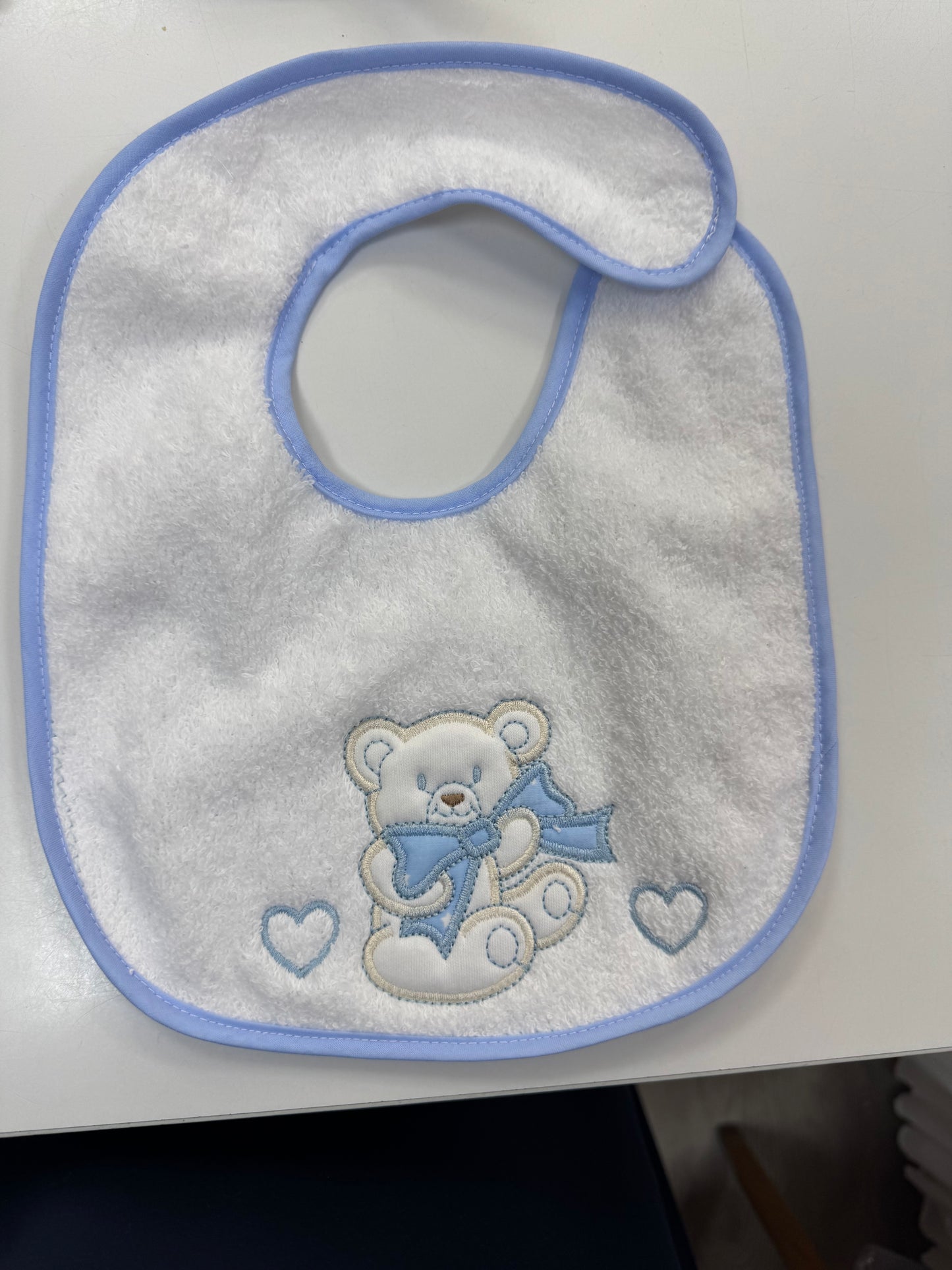 Blue baby bib