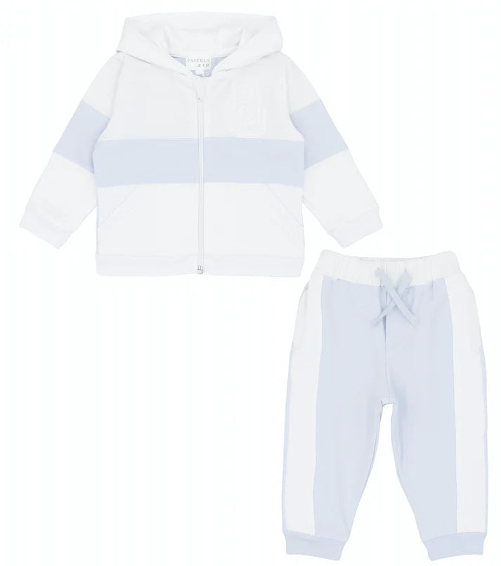 Pastels & Co Baby Boy Blue Hooded Zipper Tracksuit Hendry