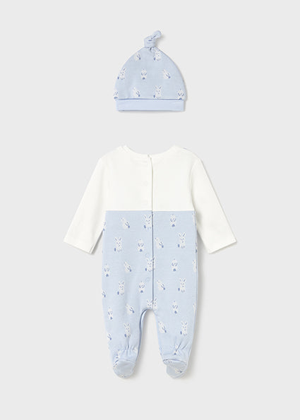 Mayoral blue Dungarees set with hat