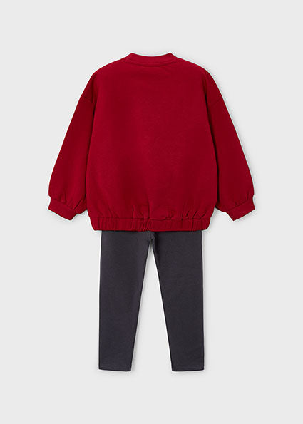 Mayoral girls legging and bow shirt set