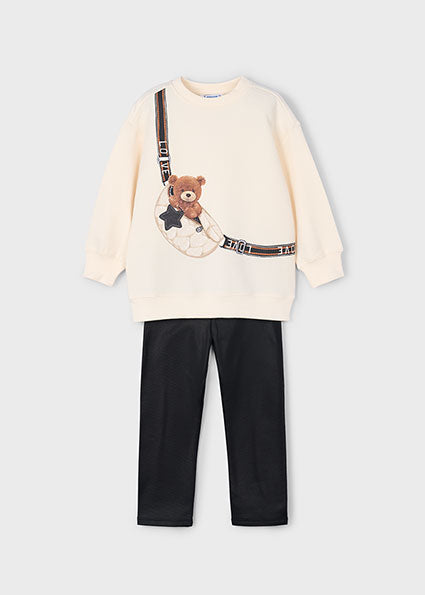 Mayoral Girls legging and bear jumper set