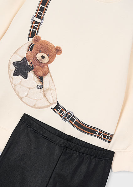 Mayoral Girls legging and bear jumper set