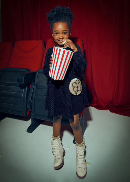 Mayoral Girls fleece dress with bag