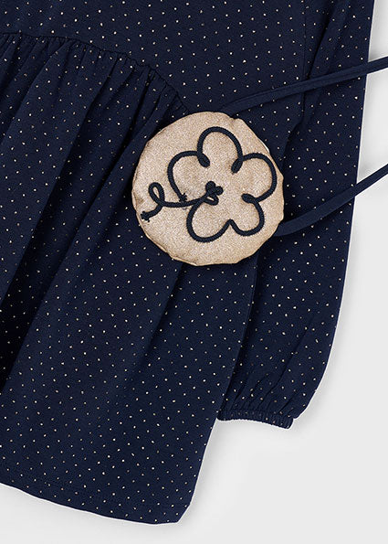 Mayoral Girls fleece dress with bag