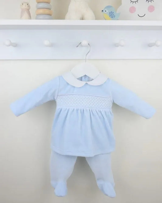 Pex Albert Blue/White Velour 2 Piece Set