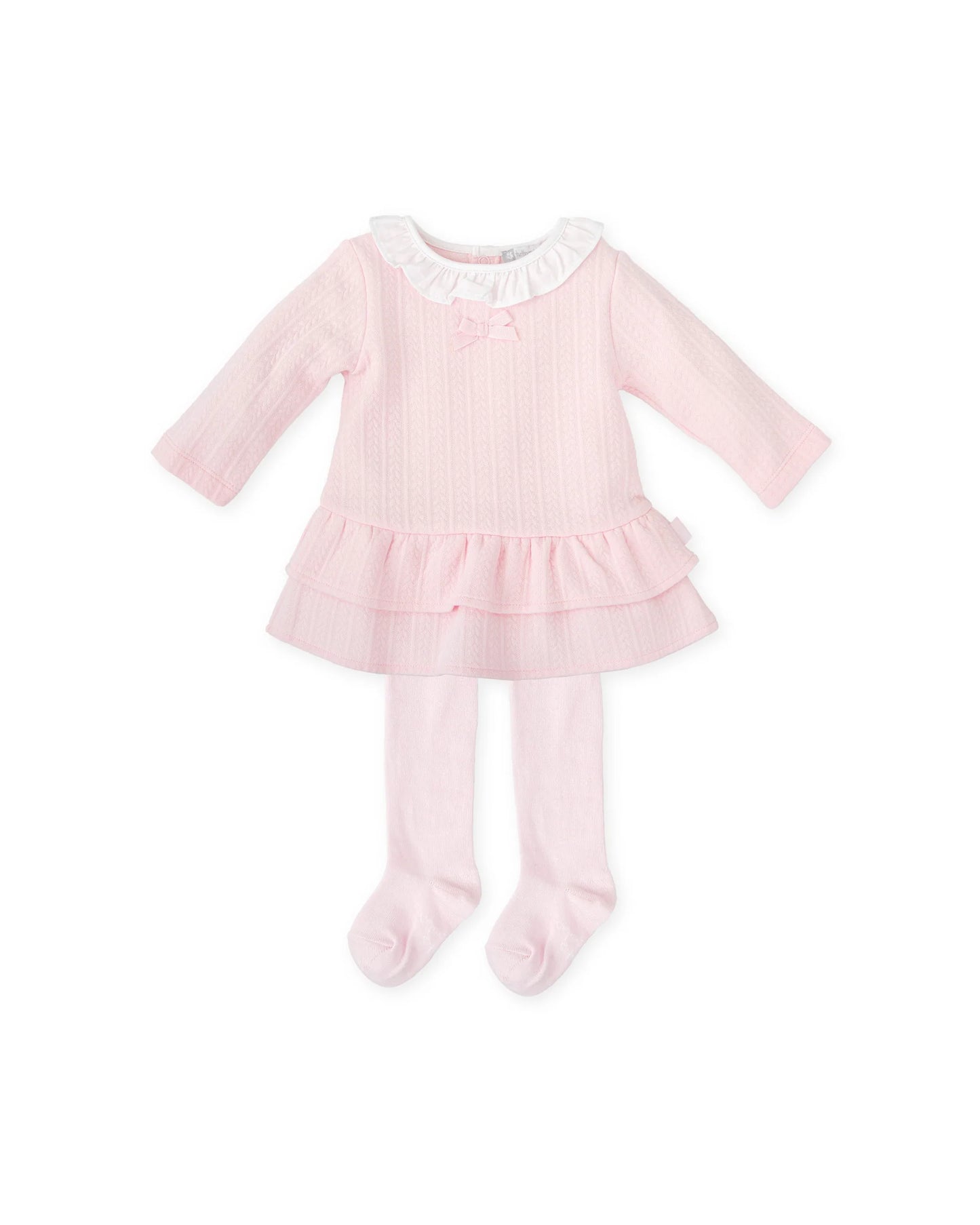 TUTTO PICCOLO PINK BRAIDED DRESS WITH BABY TIGHTS 2290