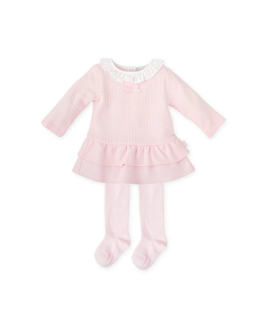 TUTTO PICCOLO PINK BRAIDED DRESS WITH BABY TIGHTS 2290