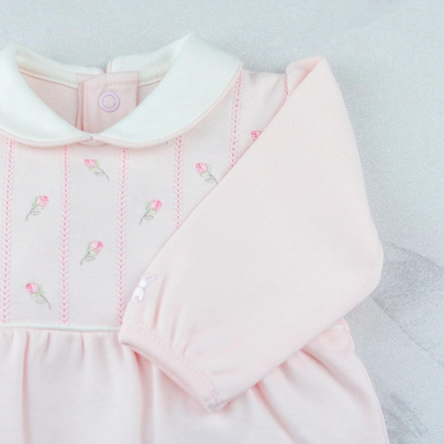 Emile et Rose Jilly Baby Girls Floral Embroidery Babygrow 2612PP/25S71