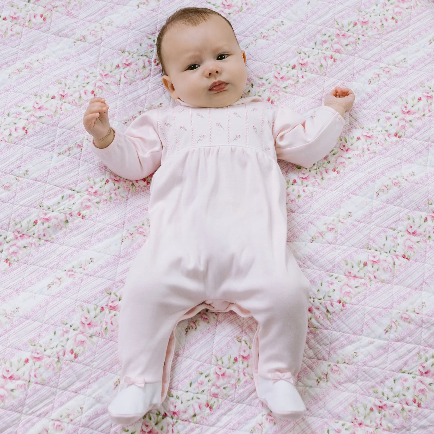 Emile et Rose Jilly Baby Girls Floral Embroidery Babygrow 2612PP/25S71