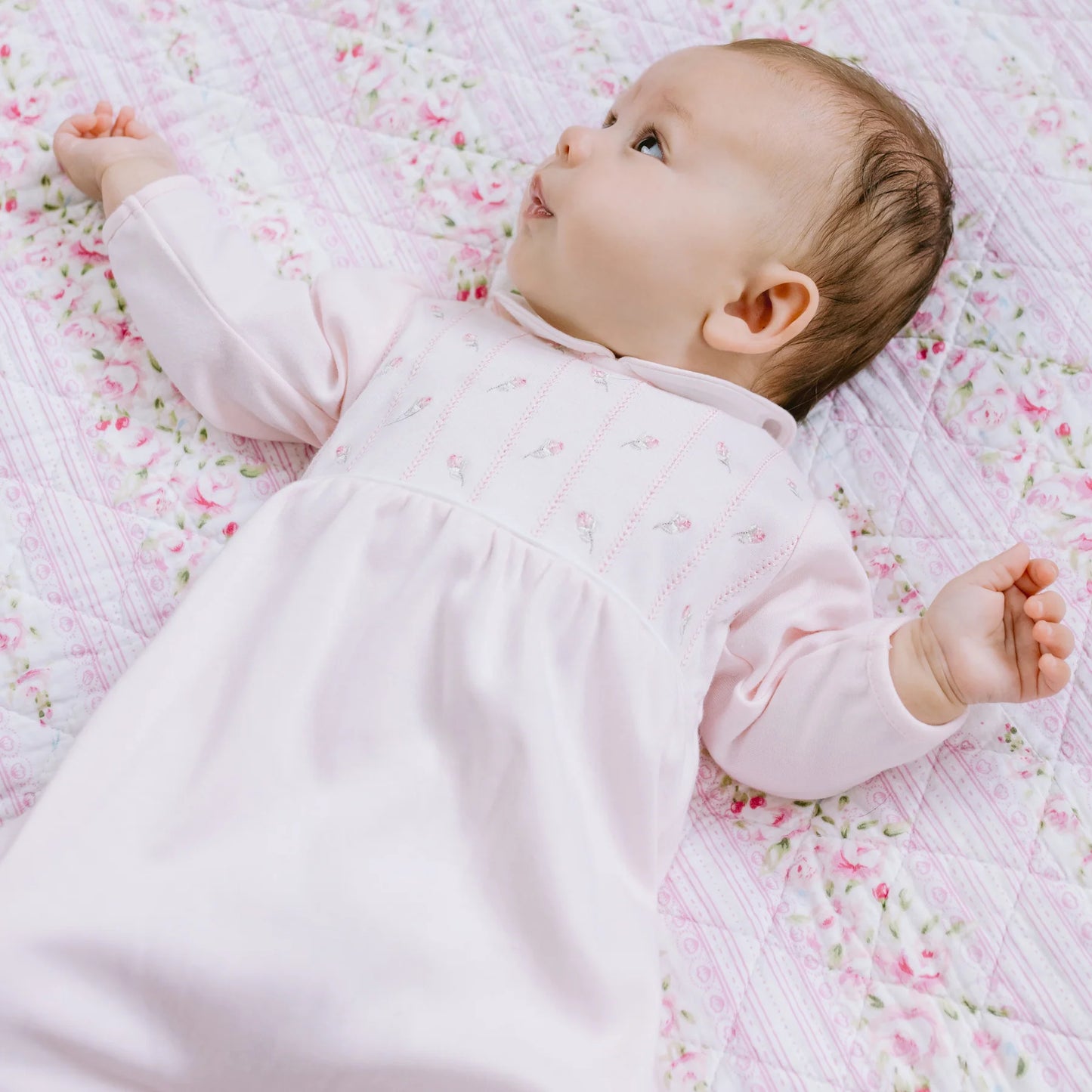 Emile et Rose Jilly Baby Girls Floral Embroidery Babygrow 2612PP/25S71