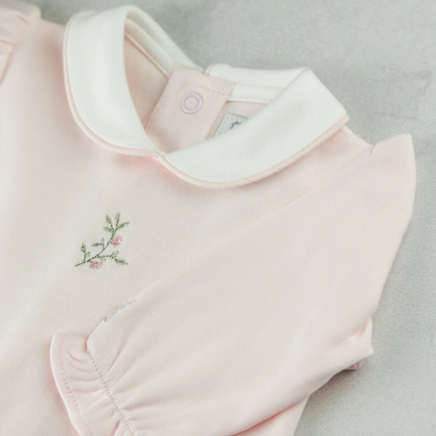 Emile et Rose Karen Baby Girls Pink Floral Embroidery Babygrow 2624PP/25W50