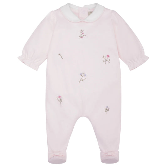 Emile et Rose Karen Baby Girls Pink Floral Embroidery Babygrow 2624PP/25W50