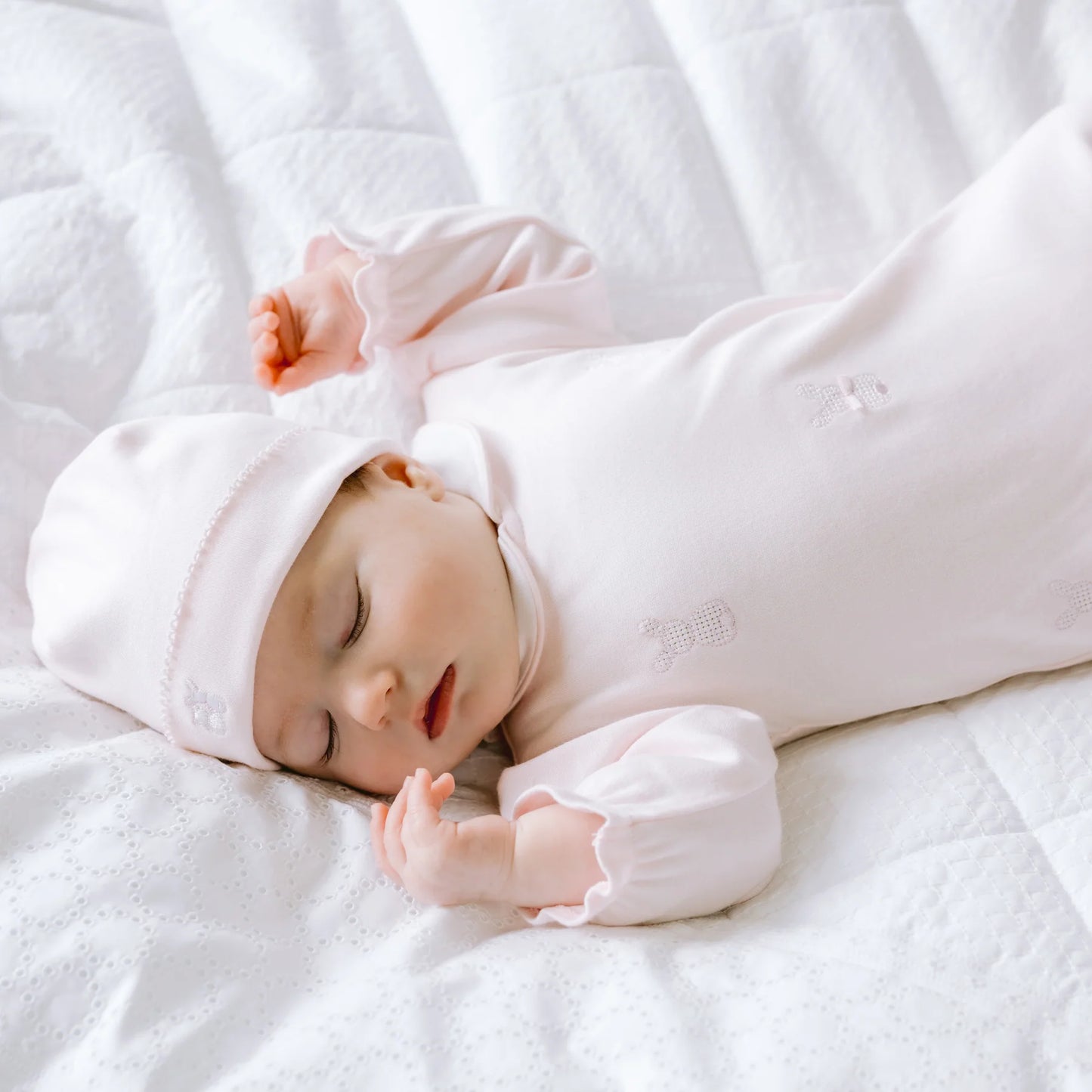 Emile et Rose Kallie Baby Girls Pink Bunny Babygrow & Hat Set 2630PP/25W62