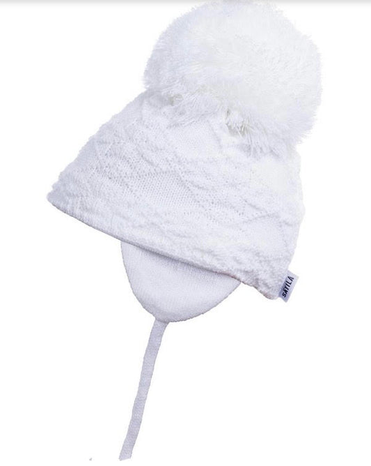 Satila Cassie white pom hat