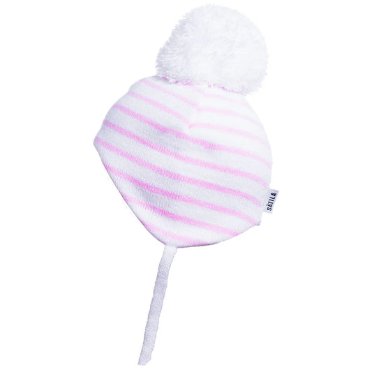 Satila White & Pink Gemini Pom Pom Hat