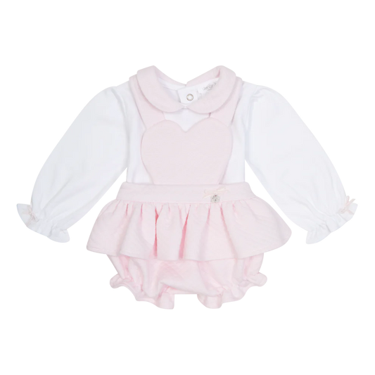 Deolinda Hearts & Stars Baby Pink Bloomers Set Dbi25711