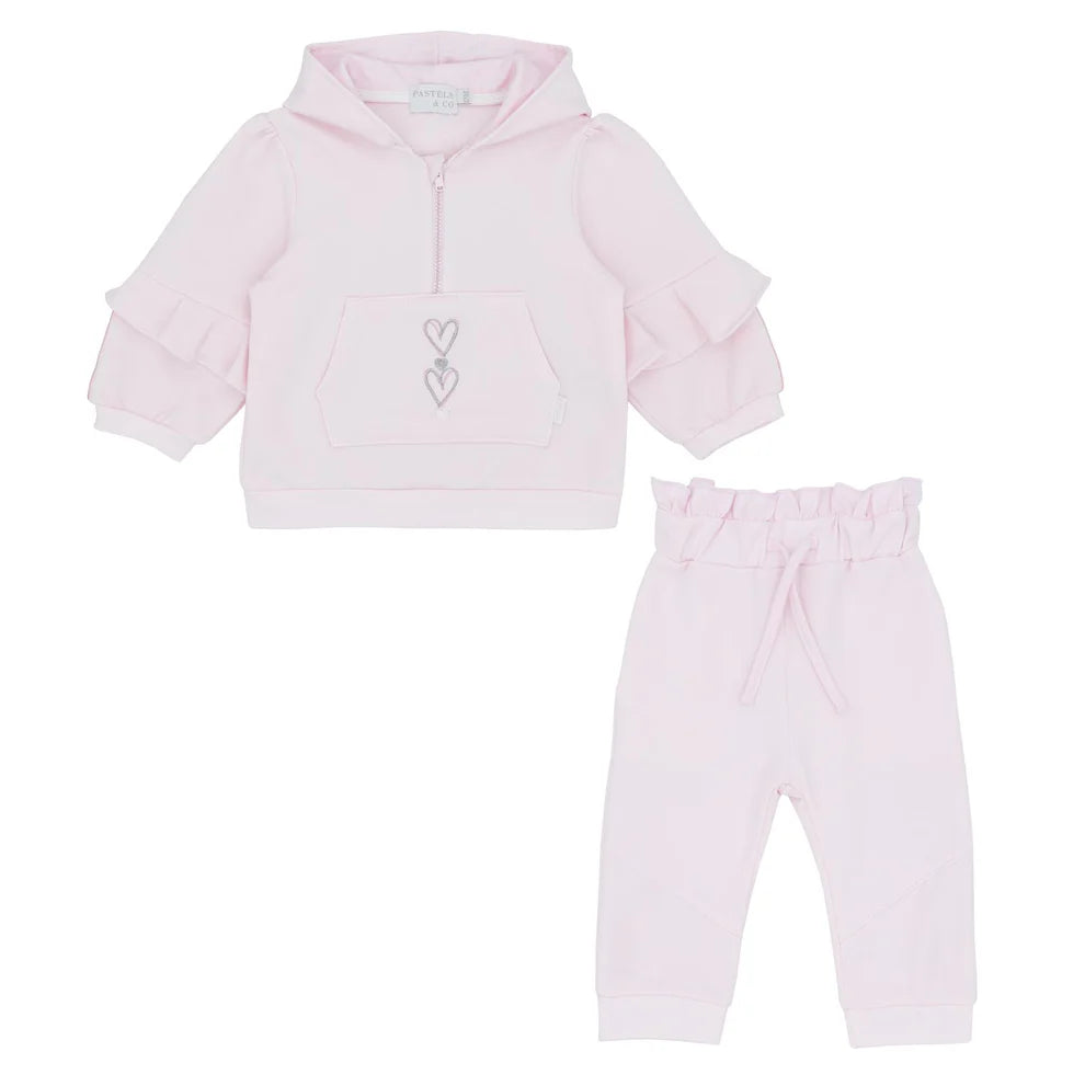 Pastels & Co Girls Frilled Hooded Jogger Set Kirsty