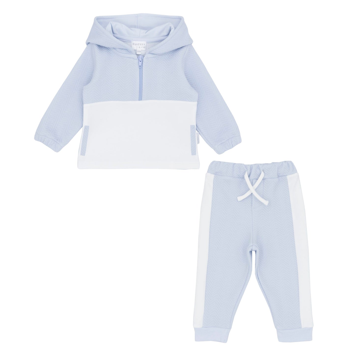 Pastels & Co Blue/White Hooded Jogger Set Stamford