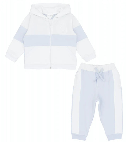 Pastels & Co Baby Boy Blue Hooded Zipper Tracksuit Hendry