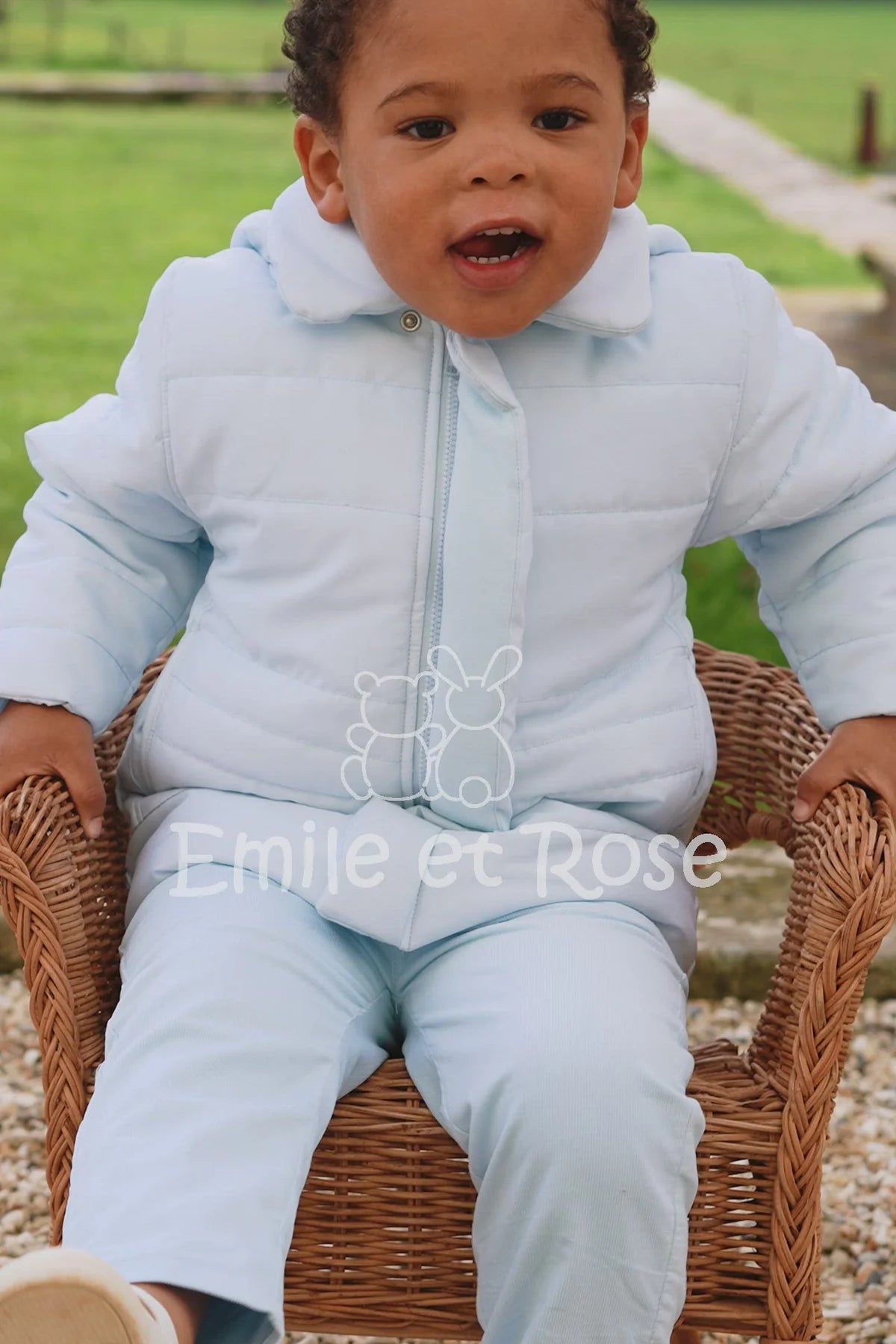 Emile et Rose Neil Blue Padded Jacket with Hood & Mitts 9286PB/00G56