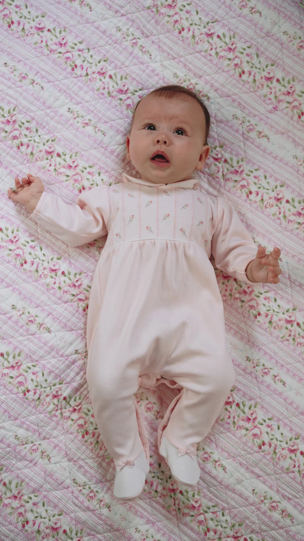 Emile et Rose Jilly Baby Girls Floral Embroidery Babygrow 2612PP/25S71