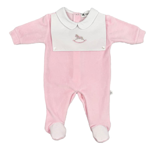 Pink rocking horse pink babygrow